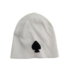 Kate Spade Beanie Women OS White Designer Winter Chic Logo luxury casual cozy